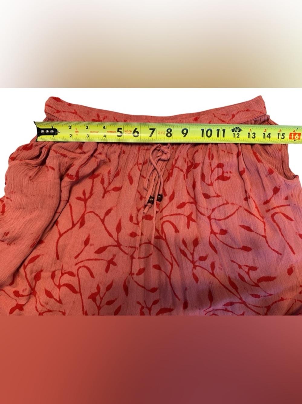 Boho Wide-Leg Ruffle Summer Pants Medium - Picture 3 of 7
